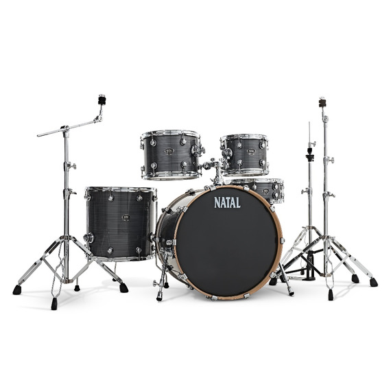 Natal Arcadia 20" Fusion Acoustic Drum Kit - Grey Strata