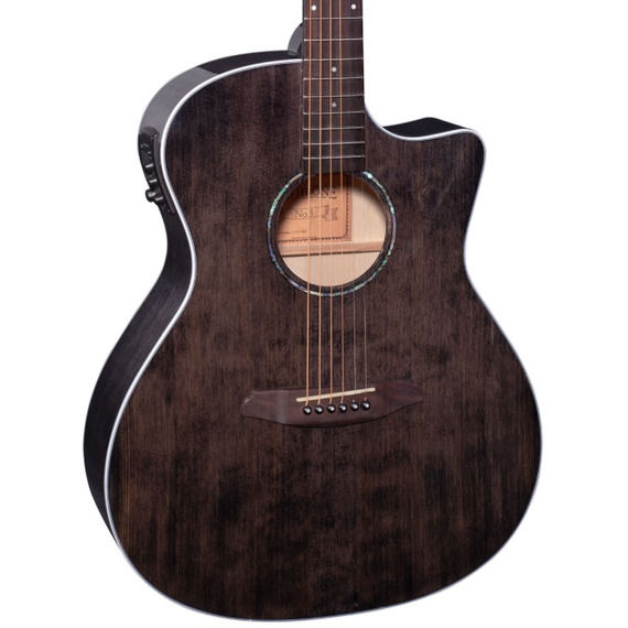 Rathbone R3SMPCEBK No.3 Electro Acoustic Guitar - Sitka Spruce / Maple - Black