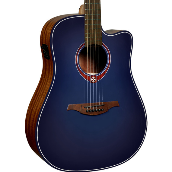 Lag SPECIAL EDITION - GLATBLUEDCE Dreadnought Cutaway Electro - Blue
