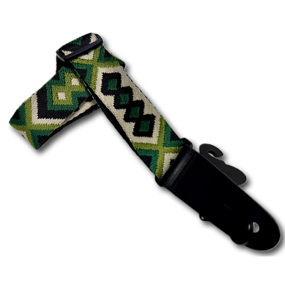 Leather Graft Mandolin & Ukulele Cotton Diamond Strap - Green