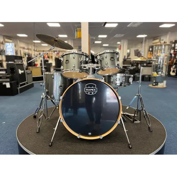 SECONDHAND Mapex Venus Drum Kit 22" Rock, inc Cymbals and Hardware - Steel Blue Metallic