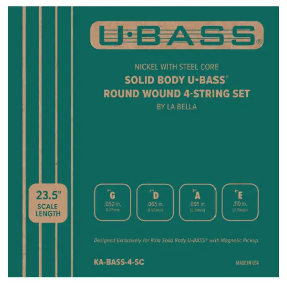 Kala KA-BASS-4SC Round Wound Solid Body U-BASS Strings - 4-String Set