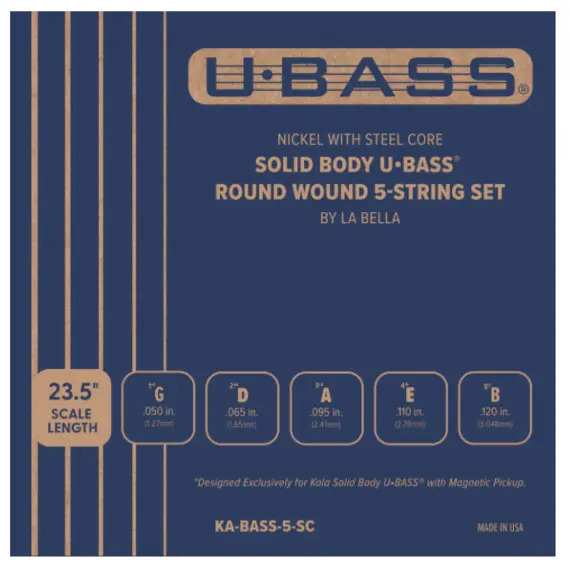 Kala KA-BASS-5SC Round Wound Solid Body U-BASS Strings - 5-String Set