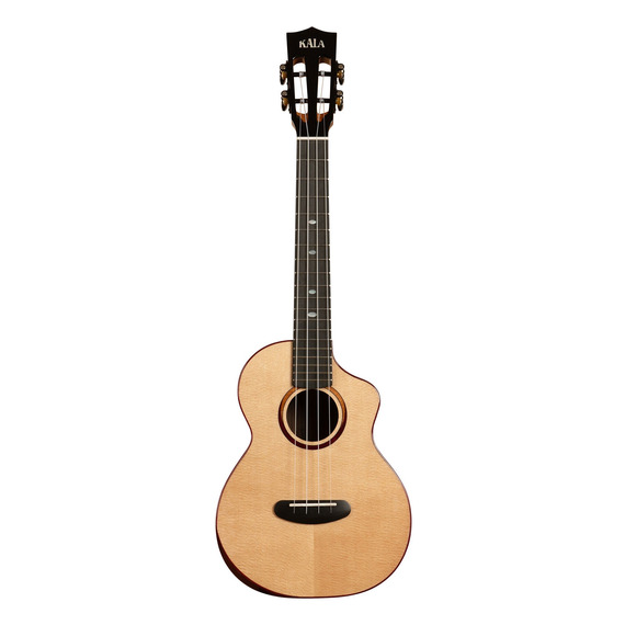Kala Contour Deluxe All Solid Gloss Spruce Rosewood Tenor Ukulele w/ Cutaway and Bag