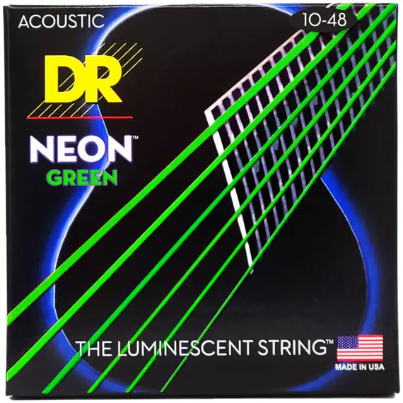 DR Hi-Def Acoustic Guitar Strings Neon Green 