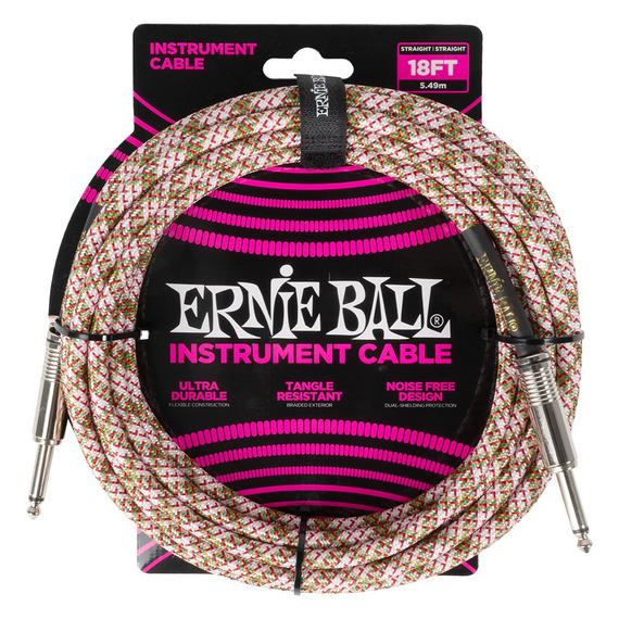 Ernie Ball 18' Braided Strt/strt Cable