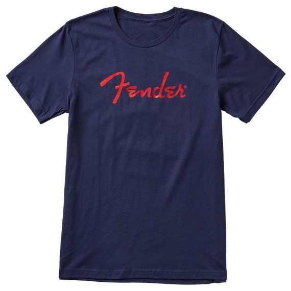 Fender T-Shirt - Foil Spaghetti Logo / Blue 