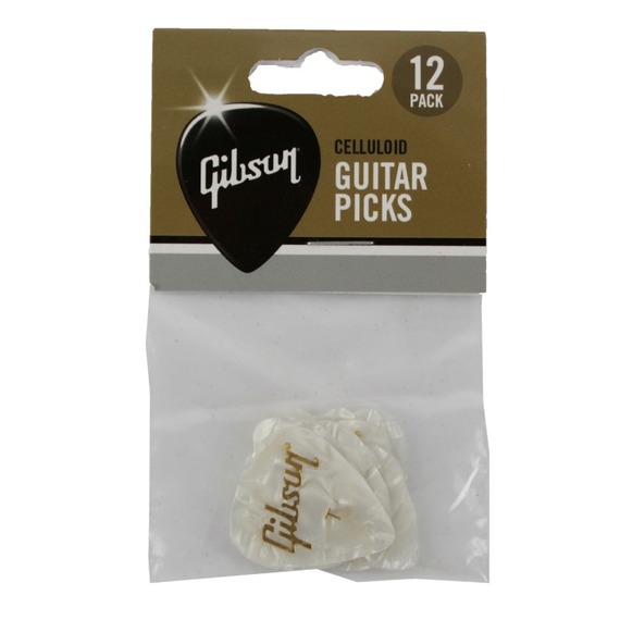 Gibson White Pearloid Picks - 12 Pack