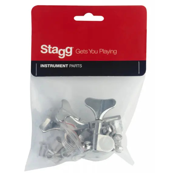 Stagg Modern Style Bass Machine Heads - 4 In Line - Chrome