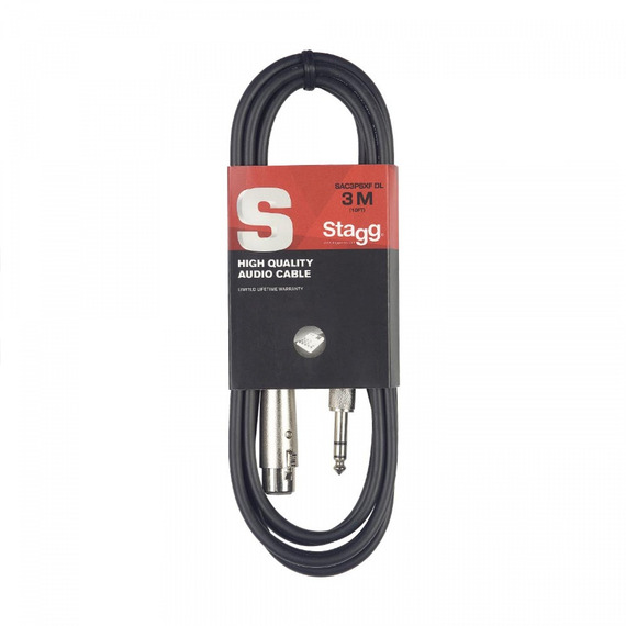 Stagg S-Series Large Stereo Jack - Female XLR Cable - 3 Metre