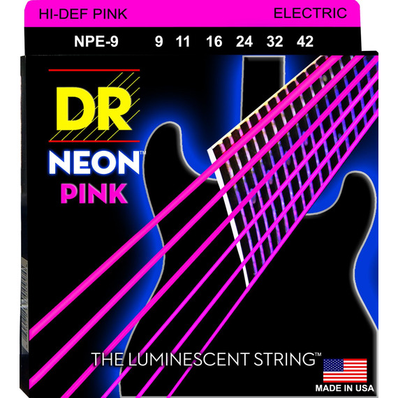 DR Hi-Def Coated Guitar Strings Neon Pink
