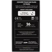 Fender Concert Foam Ear Plugs - 10 Pairs