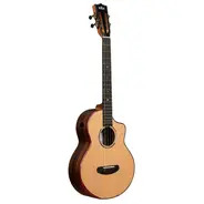 Kala Contour Deluxe All Solid Gloss Spruce Rosewood Baritone Ukulele w/ Cutaway and Bag