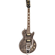 Vintage V100 ReIssued Electric Guitar w/Bigsby - Flamed Black  Vintage V100 ReIssued Electric Guitar