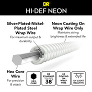 DR Hi-Def Coated Electric Guitar Strings Neon White
