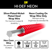 DR Hi-Def Coated Guitar Strings Neon Red 