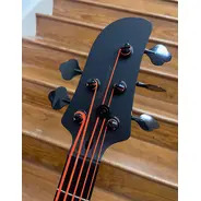 SECONDHAND Ibanez Talman TMB425 5-String Bass - Flat Black (Neon Orange Strings)