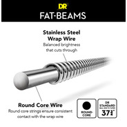 DR Fat-Beams Stainless Steel Round Core Bass Strings 