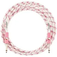 Fender X Hello Kitty White / Pink Woven Guitar Cable - 10ft