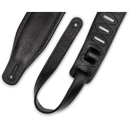 Levy's M26GP Staple Garment Leather Guitar Strap - Black On Black