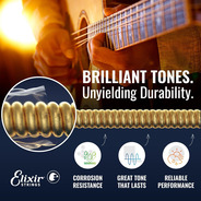 Elixir Nano Web Phosphor Bronze Acoustic - 3 PACK