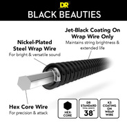 DR Black Beauties Coated Black Guitar Strings