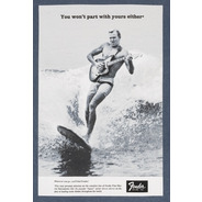 Fender T-Shirt Vintage Ad Surfer Ocean