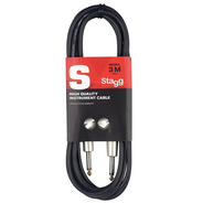 Stagg S-Series Deluxe Instrument Cable J-J Black - 3 Metre