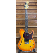 SECONDHAND Vintage AV2HFF Thinline T-Style Electric Guitar - Lightburst