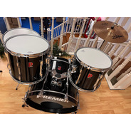 SECONDHAND Premier Vintage Drum Kit - Black - (Hardware + Zildjian Hi-hat Included)