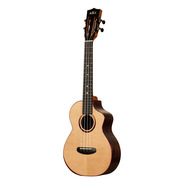 Kala Contour Deluxe All Solid Gloss Spruce Rosewood Tenor Ukulele w/ Cutaway and Bag
