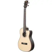 Kala KASSEBYBCE Solid Spruce Striped Ebony Baritone Ukulele w/ Cutaway & EQ