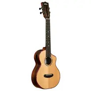 Kala Contour Deluxe All Solid Gloss Spruce Rosewood Tenor Ukulele w/ Cutaway and Bag