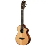 Kala Contour Deluxe All Solid Gloss Spruce Rosewood Tenor Ukulele w/ Cutaway and Bag