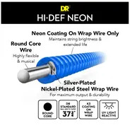DR Hi-Def Coated Bass Strings Neon Blue (5 Strings)