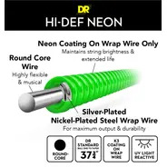 DR Hi-Def Coated Bass Strings Neon Green (4 Strings)