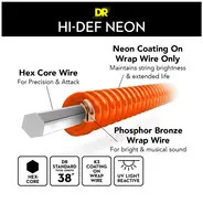 DR Hi-Def Acoustic Guitar Strings Neon Orange