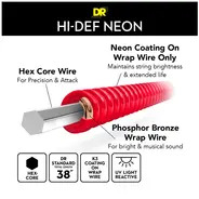 DR Hi-Def Acoustic Guitar Strings Neon Red 