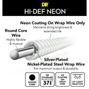 DR Hi-Def Coated Bass Strings Neon White (5 Strings) 45-125