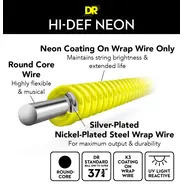 DR Hi-Def Coated Bass Strings Neon Yellow (6 Strings) - 30-125