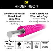 DR Hi-Def Coated Electric Guitar Strings Neon Pink