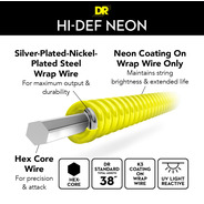 DR Hi-Def Coated Electric Guitar Strings Neon Yellow 