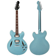 Vintage VSA550 Reissued Semi Acoustic Guitar - Gun Hill Blue