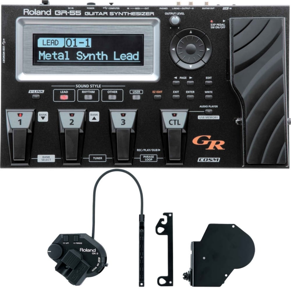 ローランドGR55，とGK3のセット Roland GR-55 Guitar Synthesizer with GK-3 Pickup | Sweetwater