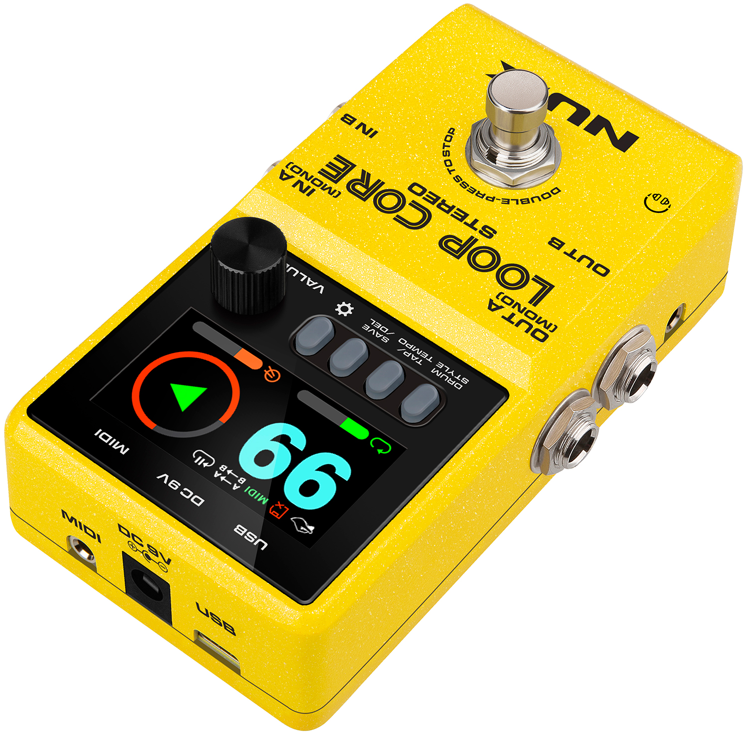 Amuzik Looper Elektrische gitaar-effect, pedaal van beat loop pedalen, 40 drums ritme, 50 minuten, looptijd, één persoon band met USB-kabel