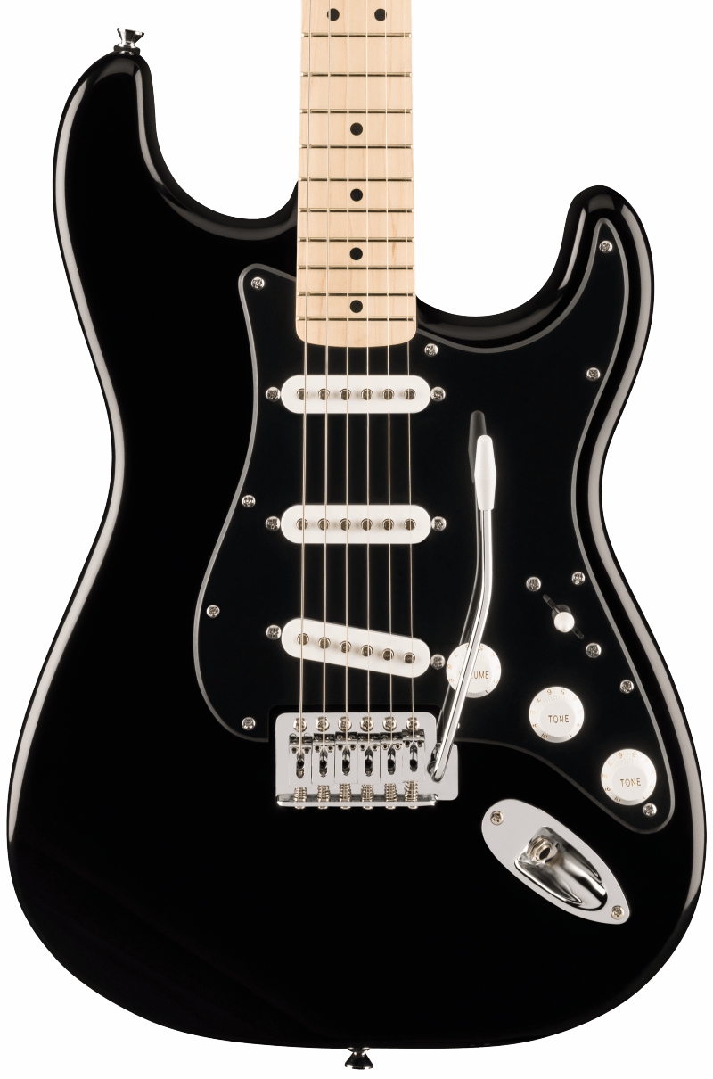 Squier FSR Sonic Stratocaster - Black / Black Pickguard - GigGear