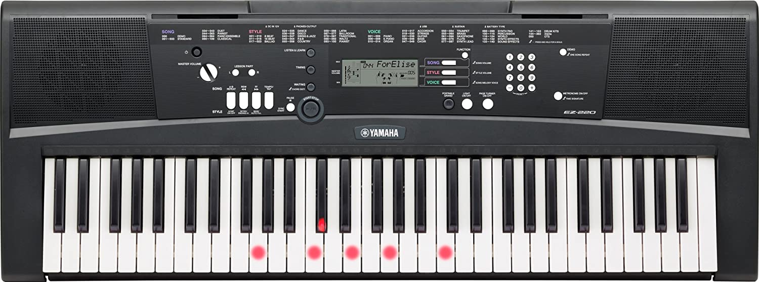 yamaha ez220 keyboard with lighted keys